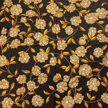 CHANEL Camellia pattern Scarf Silk Ladies [Used]