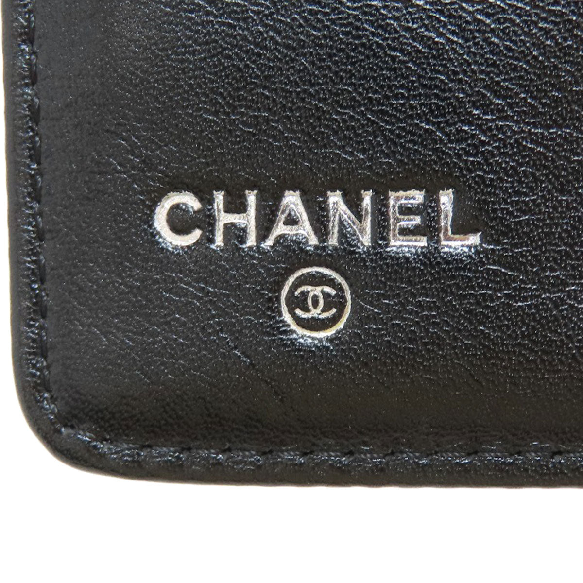 CHANEL COCO Mark Studs SilverHardware Long wallet (with coin pocket) Leather Ladies [Used]