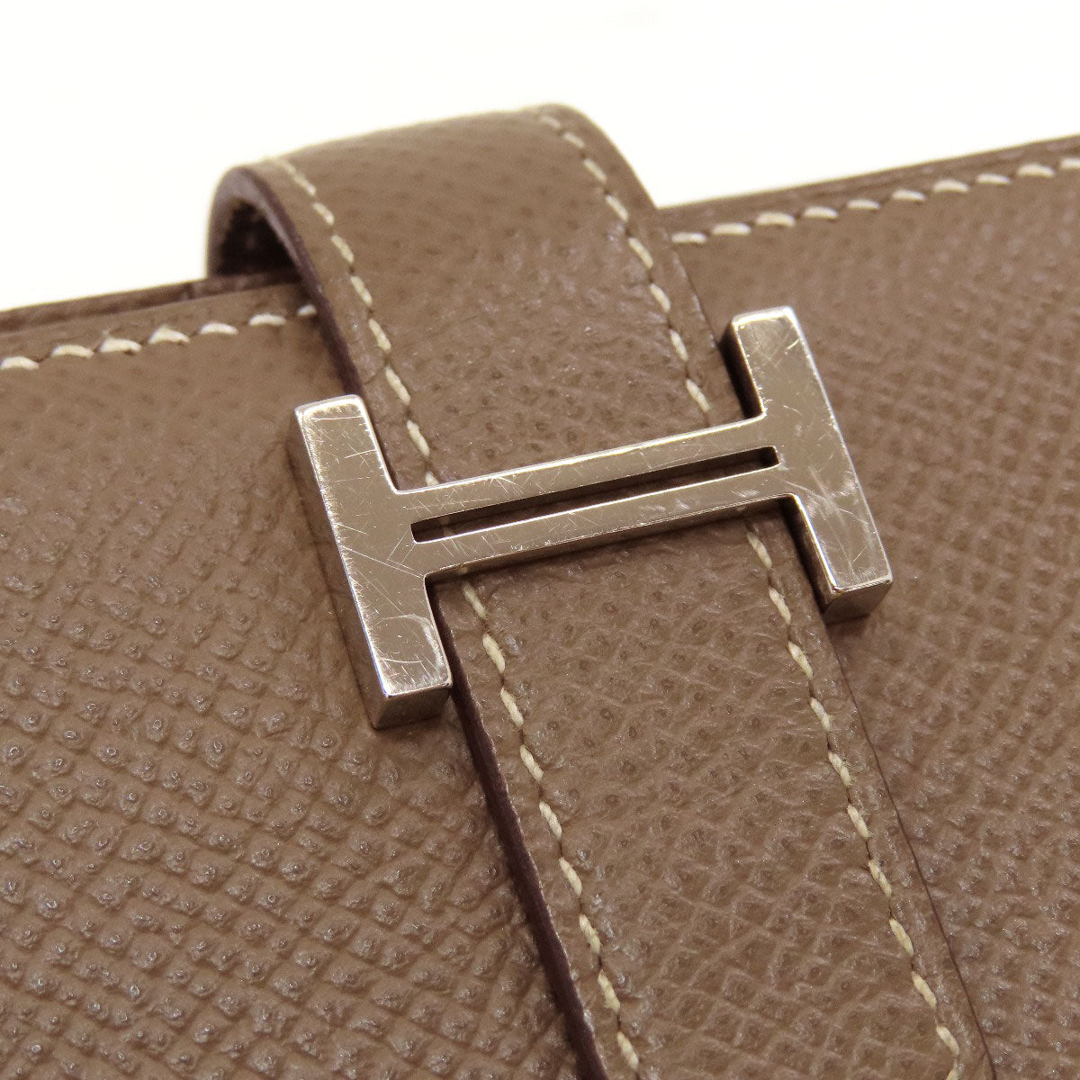 HERMES Bearn soufflet etope SilverHardware Long wallet (with coin pocket) Epsom Ladies [Used]