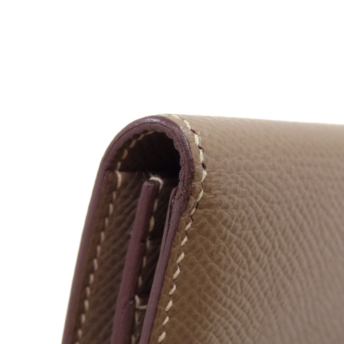 HERMES Bearn soufflet etope SilverHardware Long wallet (with coin pocket) Epsom Ladies [Used]