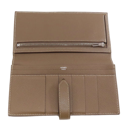 HERMES Bearn soufflet etope SilverHardware Long wallet (with coin pocket) Epsom Ladies [Used]