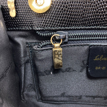 Salvatore Ferragamo Vara Ribbon Embossed 2-Way Bag Handbag Leather Ladies [Used]