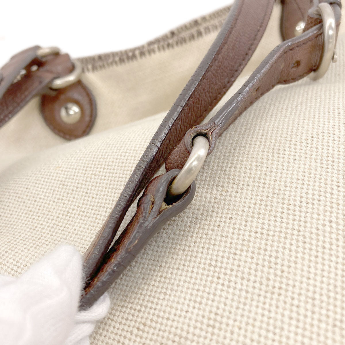 MIUMIU Person motif Tote Bag Canvas Ladies [Used]