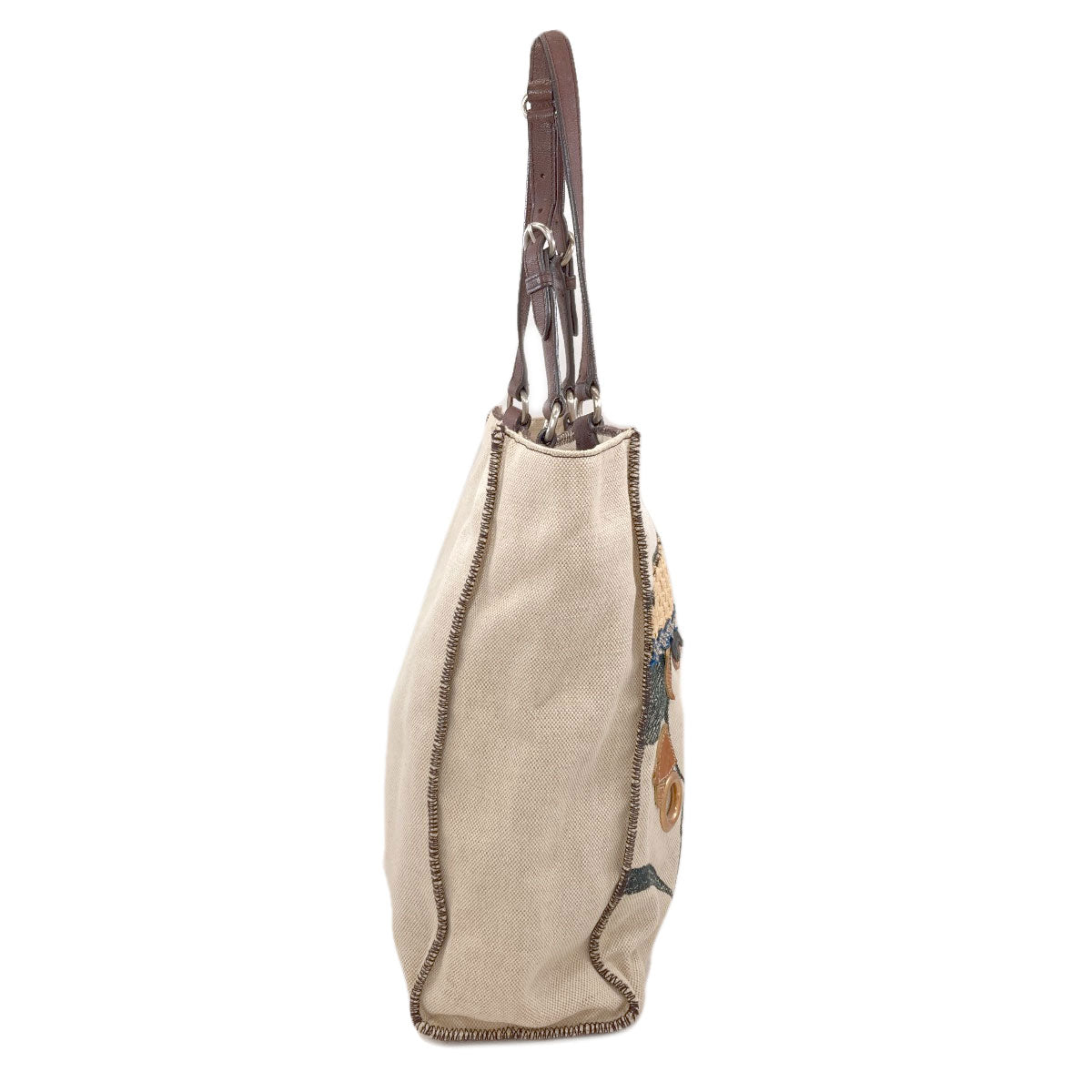 MIUMIU Person motif Tote Bag Canvas Ladies [Used]