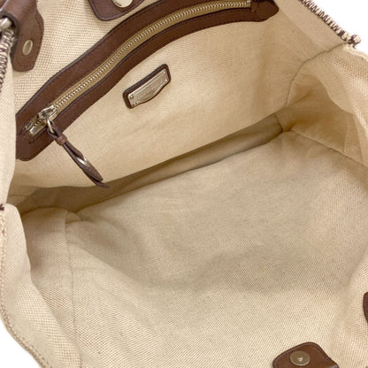 MIUMIU Person motif Tote Bag Canvas Ladies [Used]