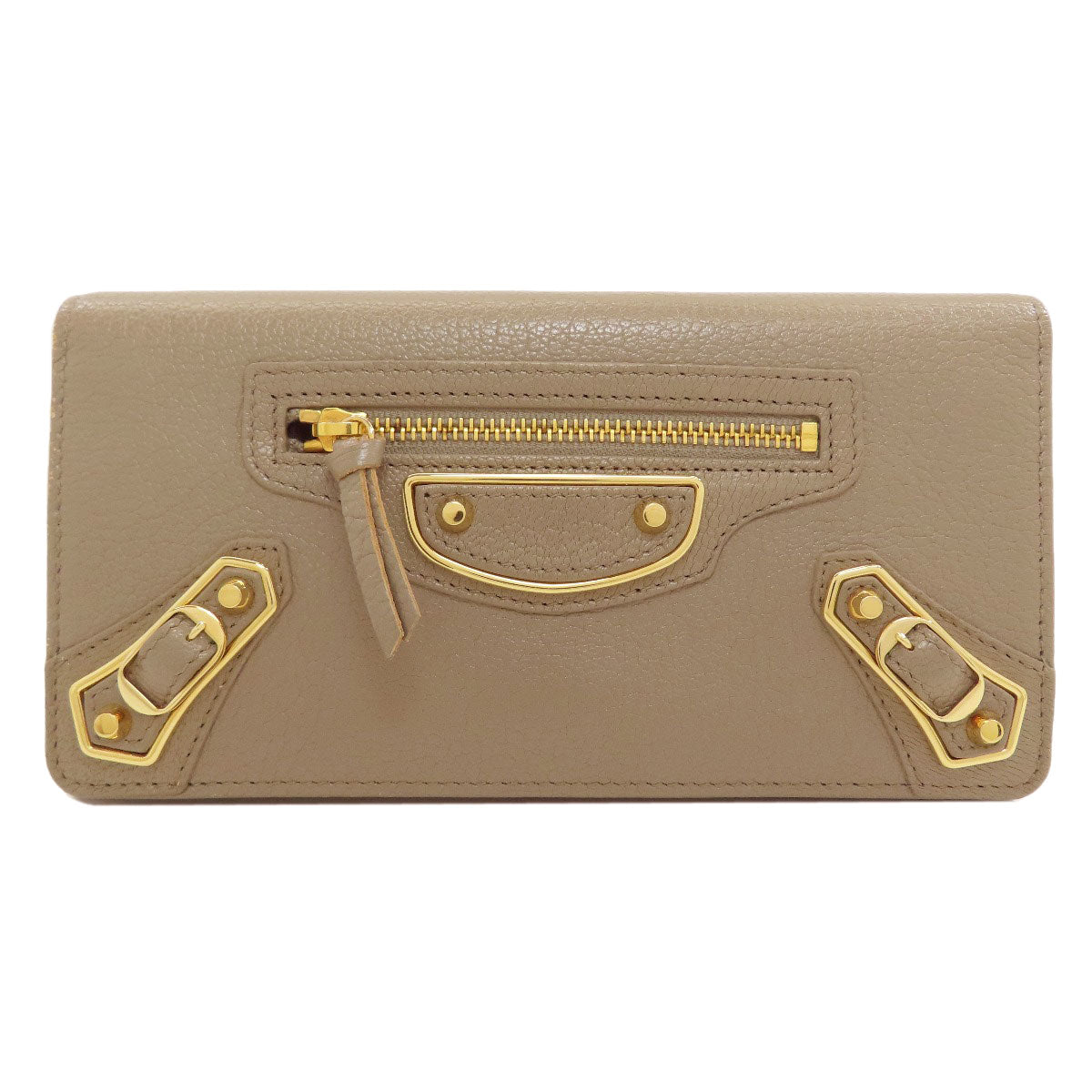 BALENCIAGA 390184 Classic Metallic Edge Manny Long wallet (with coin pocket) Leather Ladies [Used]