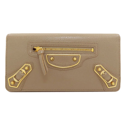 BALENCIAGA 390184 Classic Metallic Edge Manny Long wallet (with coin pocket) Leather Ladies [Used]