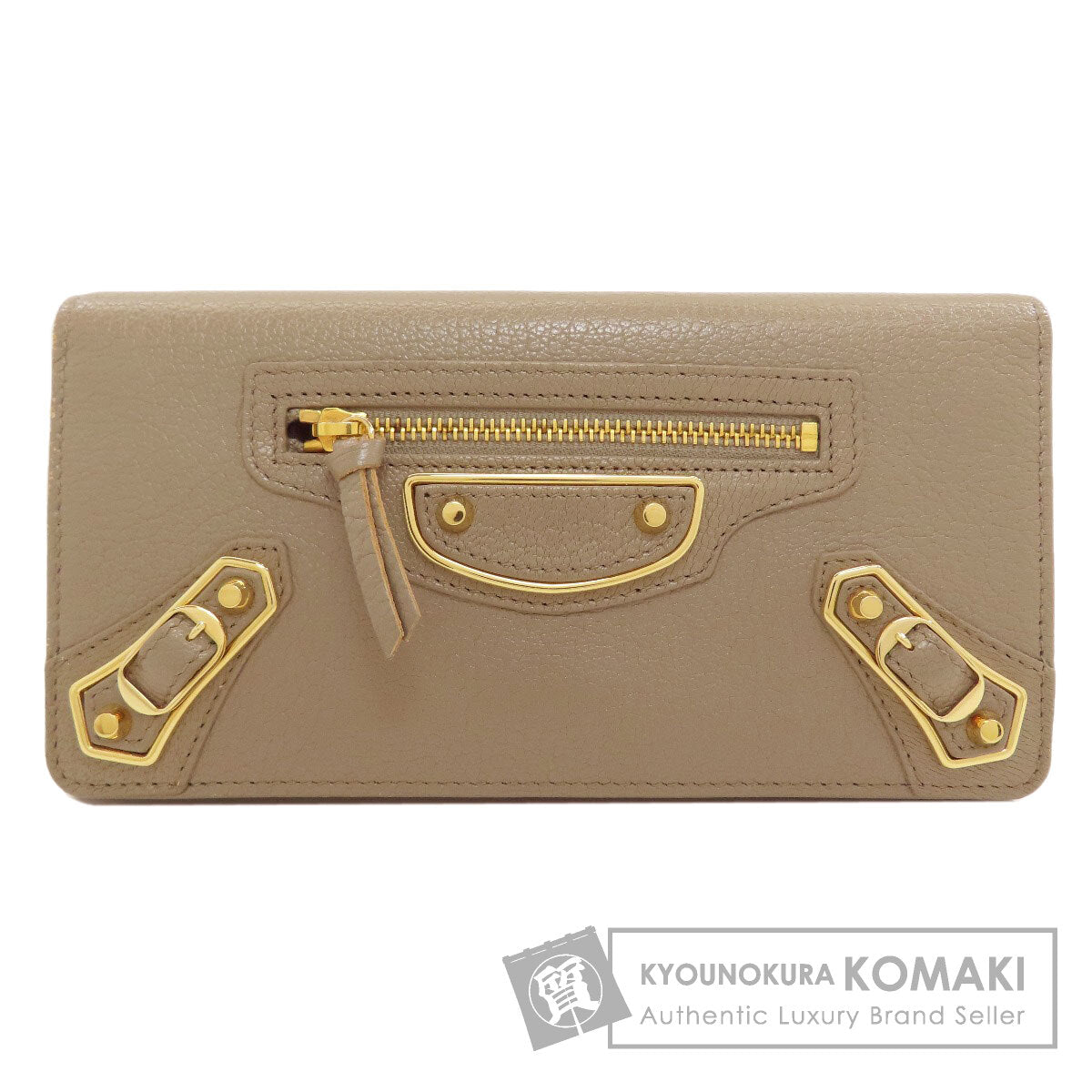 BALENCIAGA 390184 Classic Metallic Edge Manny Long wallet (with coin pocket) Leather Ladies [Used]