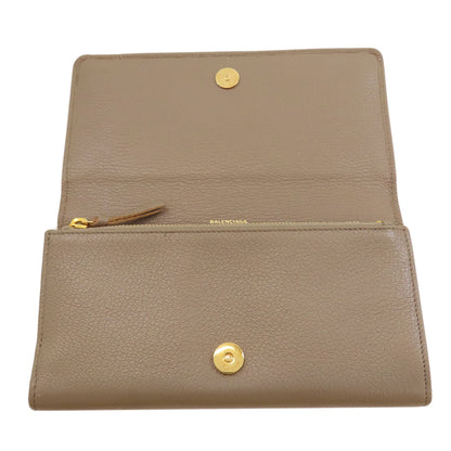 BALENCIAGA 390184 Classic Metallic Edge Manny Long wallet (with coin pocket) Leather Ladies [Used]