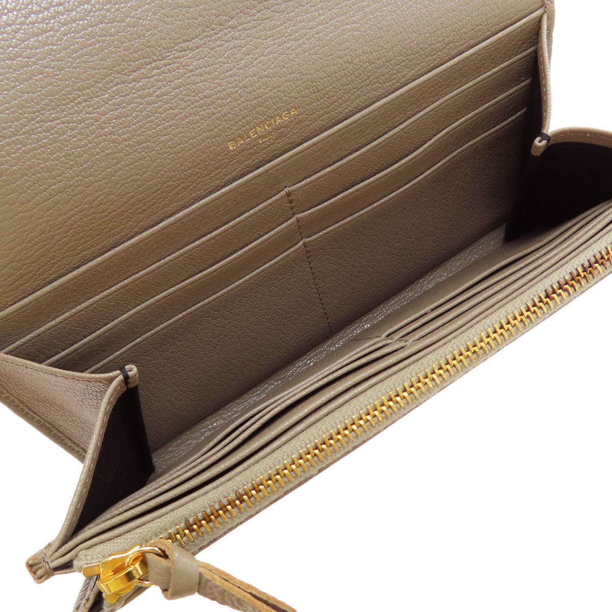 BALENCIAGA 390184 Classic Metallic Edge Manny Long wallet (with coin pocket) Leather Ladies [Used]