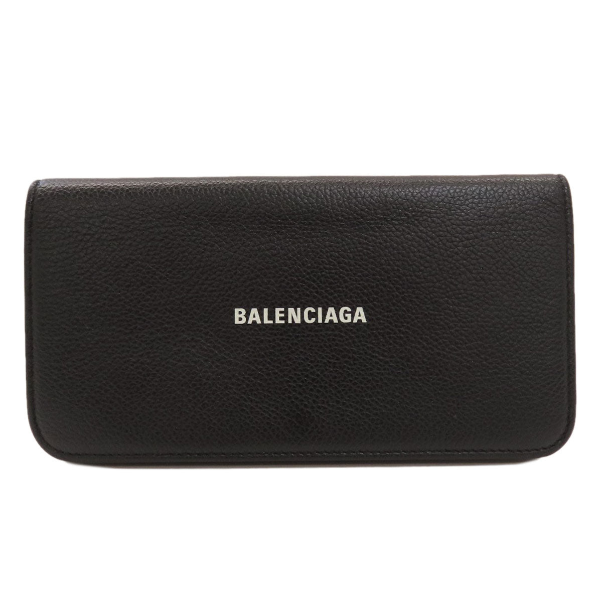 BALENCIAGA 594289 logo Long wallet (with coin pocket) Leather Ladies [Used]