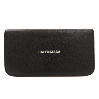 BALENCIAGA 594289 logo Long wallet (with coin pocket) Leather Ladies [Used]