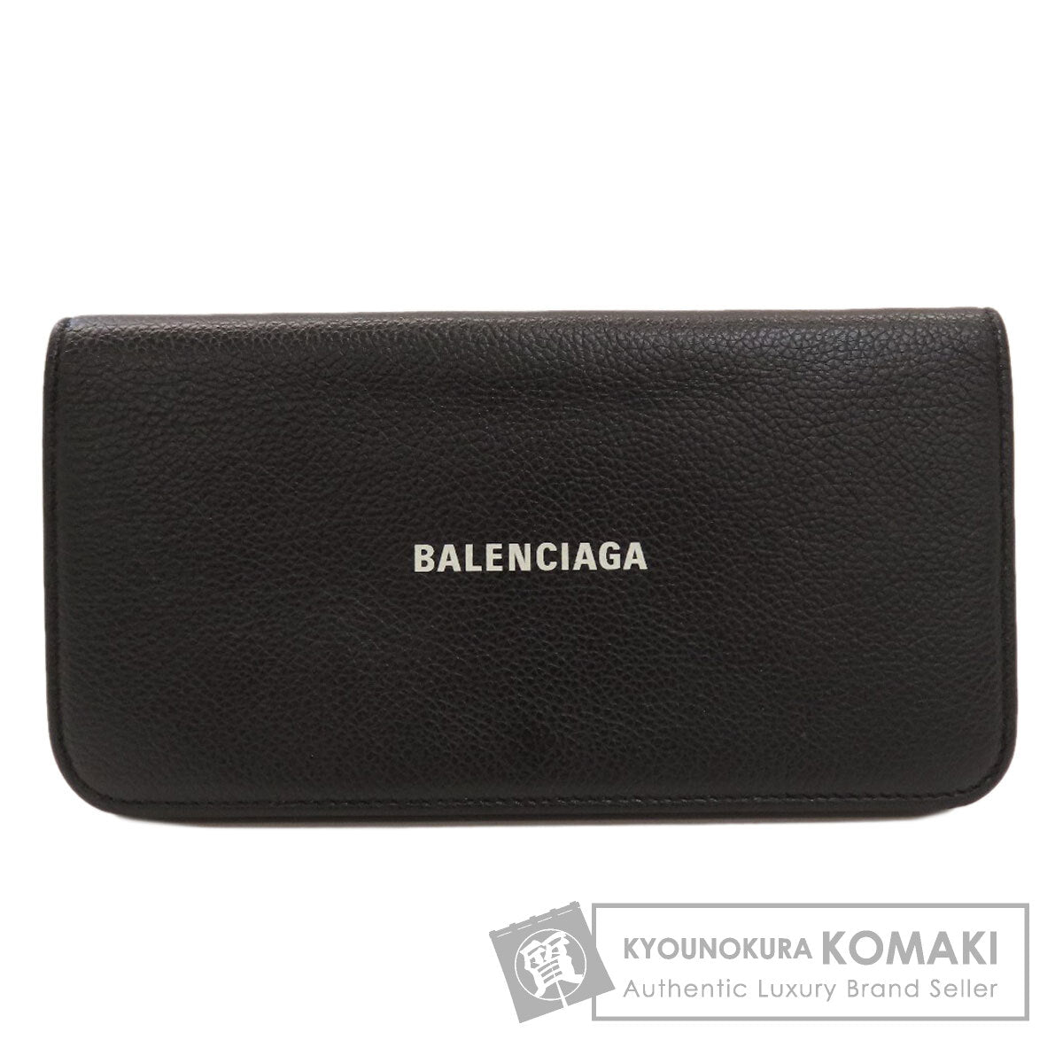BALENCIAGA 594289 logo Long wallet (with coin pocket) Leather Ladies [Used]
