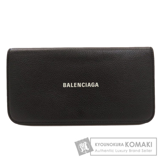 BALENCIAGA 594289 logo Long wallet (with coin pocket) Leather Ladies [Used]