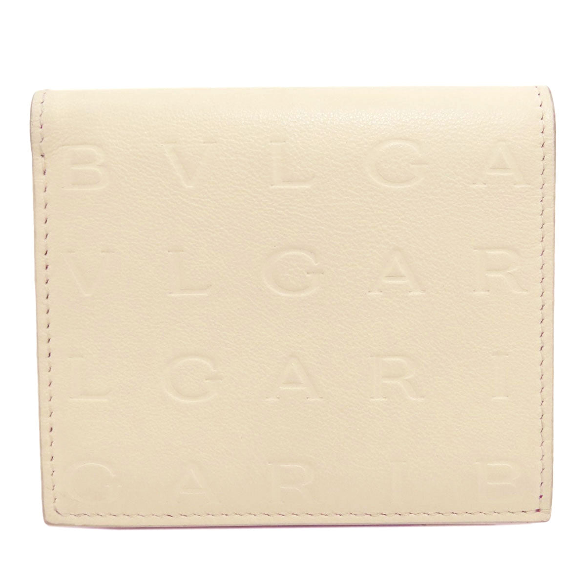 BVLGARI Logo mania Bifold Wallet with Coin Pocket Leather Ladies [Used]