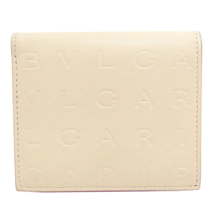 BVLGARI Logo mania Bifold Wallet with Coin Pocket Leather Ladies [Used]