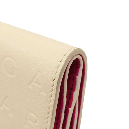 BVLGARI Logo mania Bifold Wallet with Coin Pocket Leather Ladies [Used]