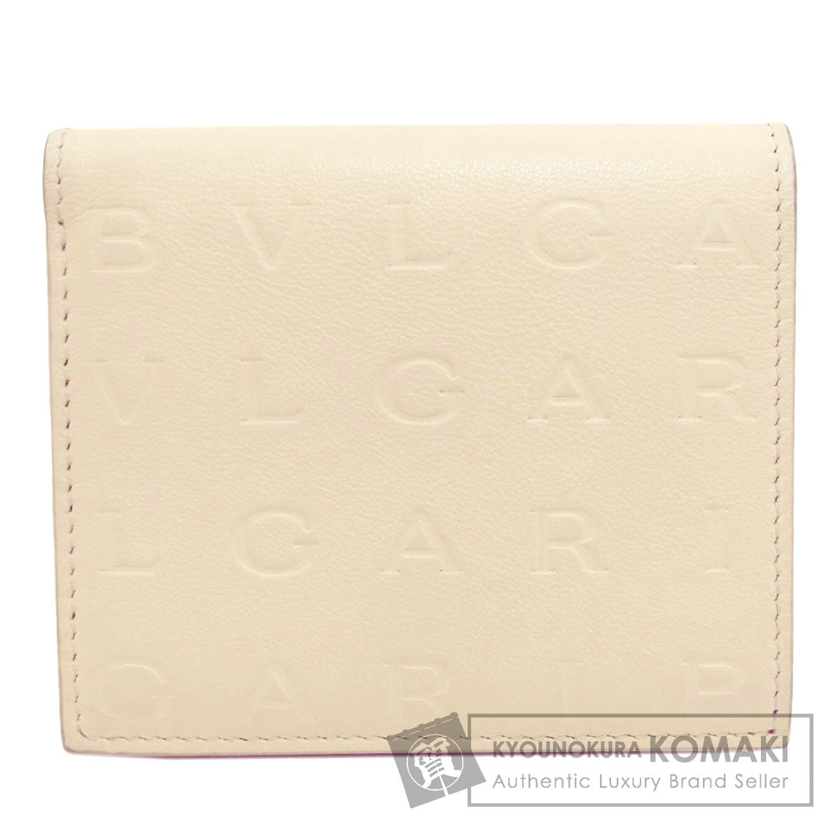 BVLGARI Logo mania Bifold Wallet with Coin Pocket Leather Ladies [Used]