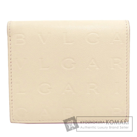BVLGARI Logo mania Bifold Wallet with Coin Pocket Leather Ladies [Used]