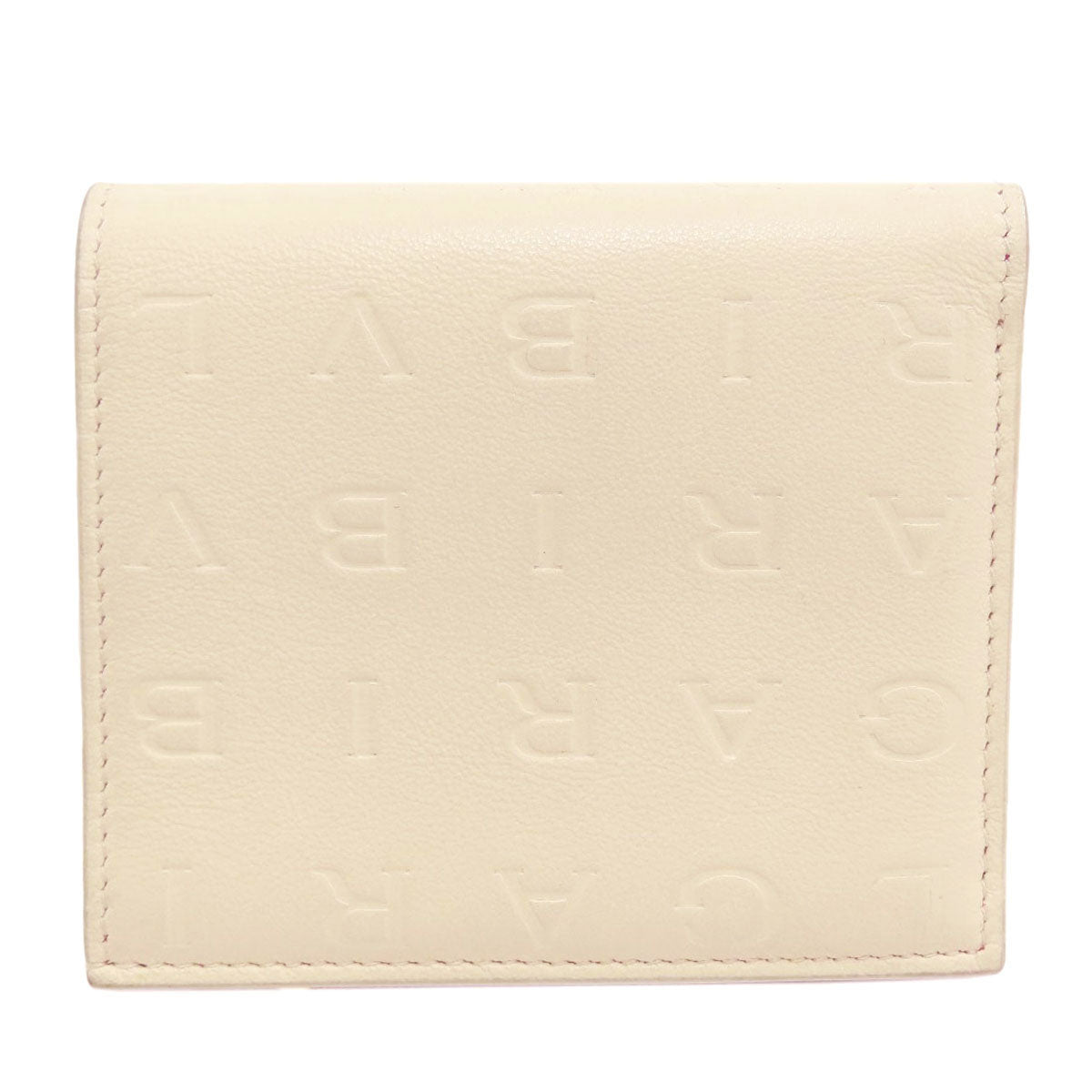 BVLGARI Logo mania Bifold Wallet with Coin Pocket Leather Ladies [Used]