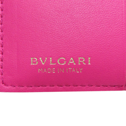 BVLGARI Logo mania Bifold Wallet with Coin Pocket Leather Ladies [Used]