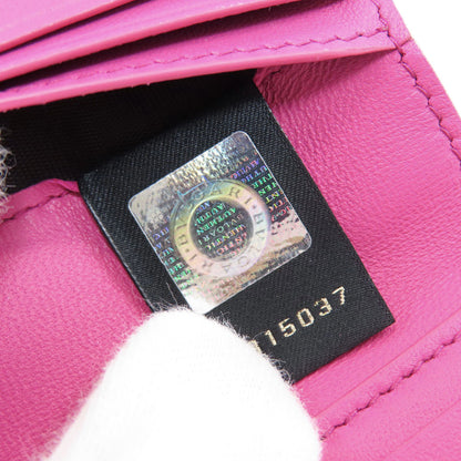 BVLGARI Logo mania Bifold Wallet with Coin Pocket Leather Ladies [Used]