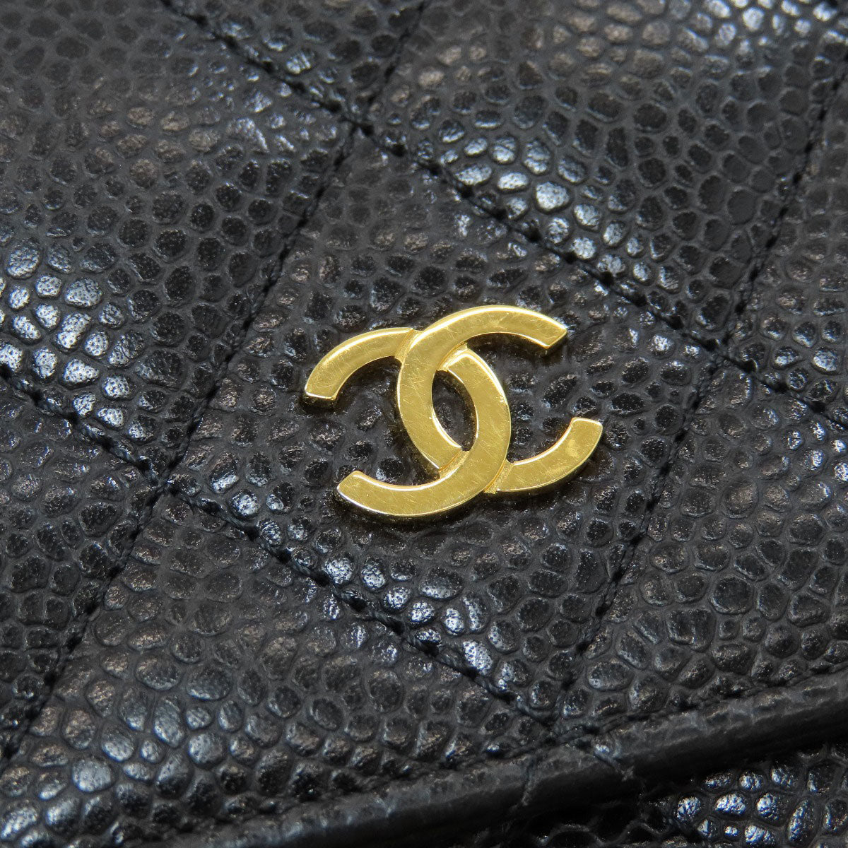CHANEL Matelasse COCO Mark GoldHardware Long wallet (with coin pocket) Grained Calfskin Skin Ladies [Used]