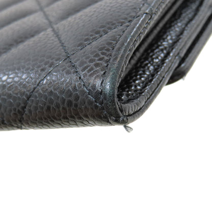 CHANEL Matelasse COCO Mark GoldHardware Long wallet (with coin pocket) Grained Calfskin Skin Ladies [Used]