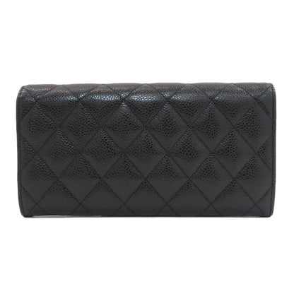 CHANEL Matelasse COCO Mark GoldHardware Long wallet (with coin pocket) Grained Calfskin Skin Ladies [Used]