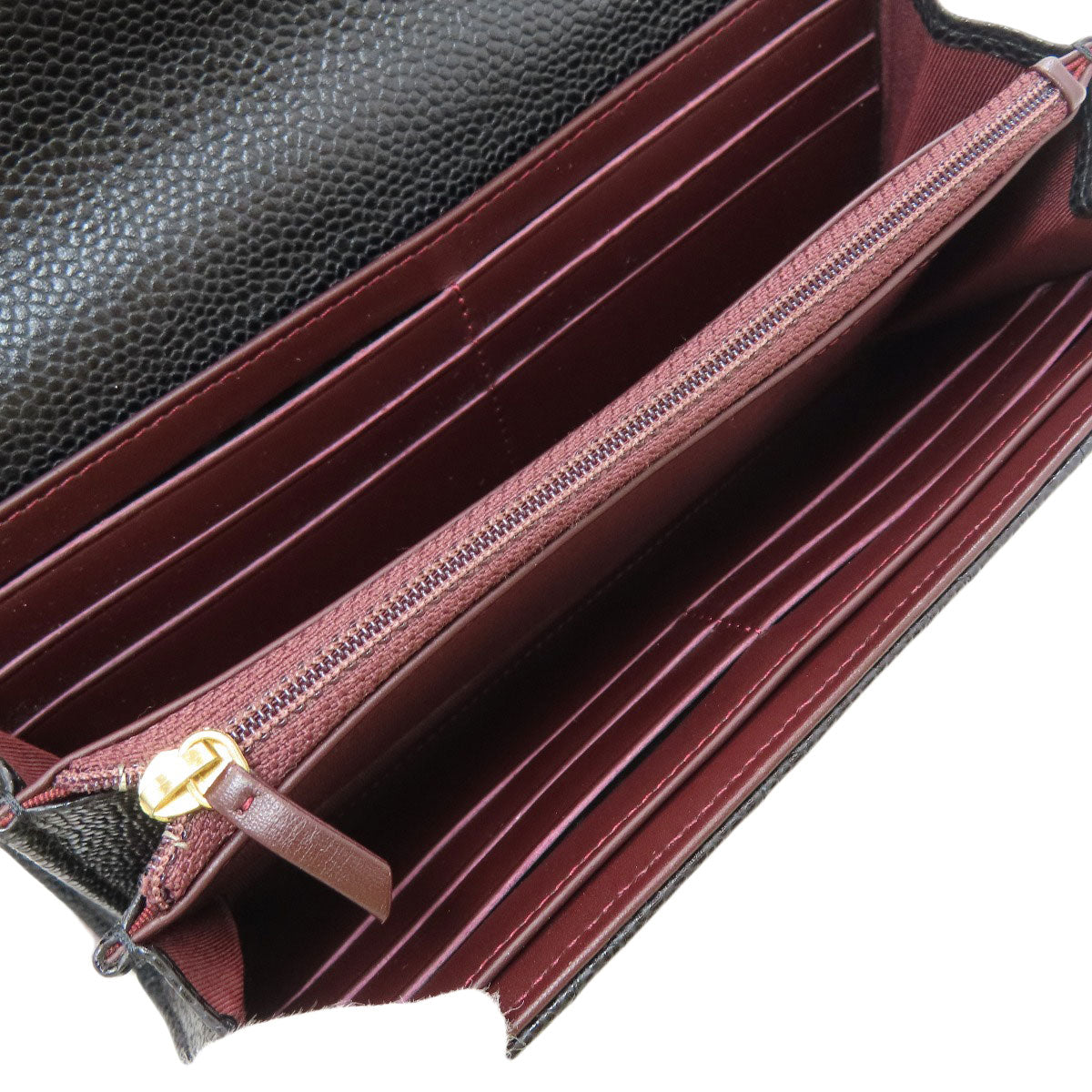 CHANEL Matelasse COCO Mark GoldHardware Long wallet (with coin pocket) Grained Calfskin Skin Ladies [Used]