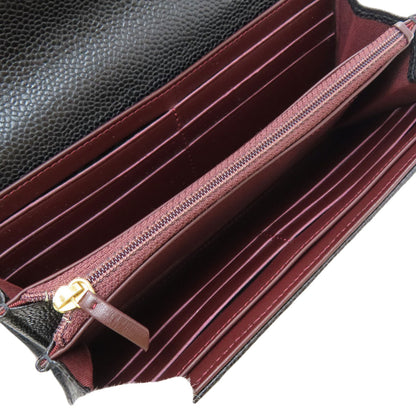 CHANEL Matelasse COCO Mark GoldHardware Long wallet (with coin pocket) Grained Calfskin Skin Ladies [Used]