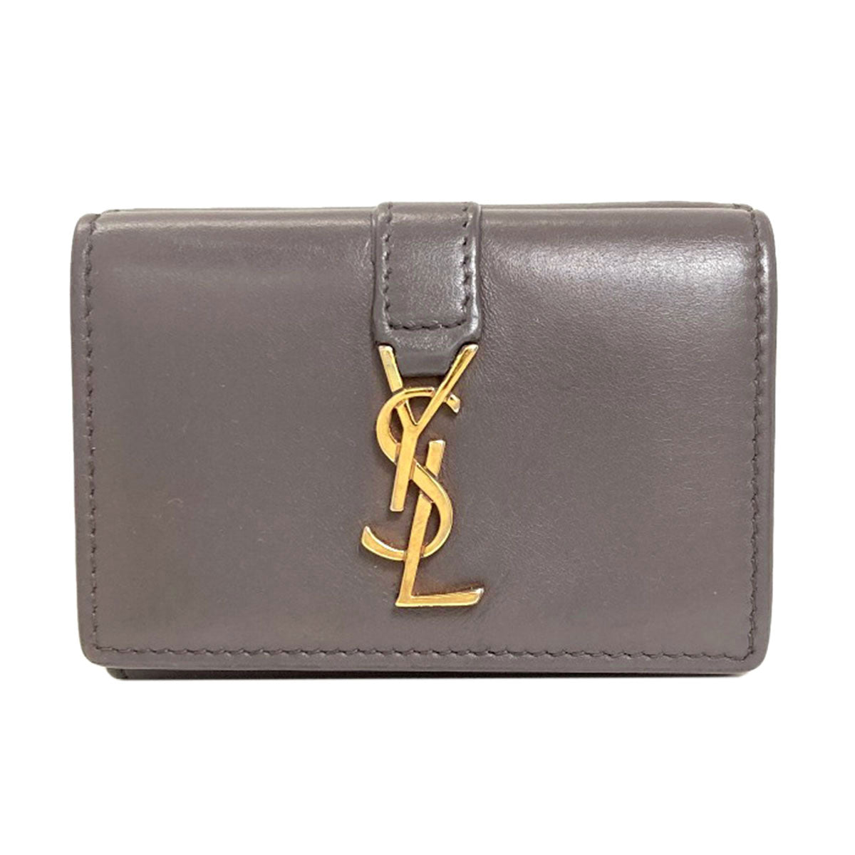 YVES SAINT LAURENT Cassandra Compact Wallet Tri-fold wallet (with Coin Pocket) Calf Ladies [Used]
