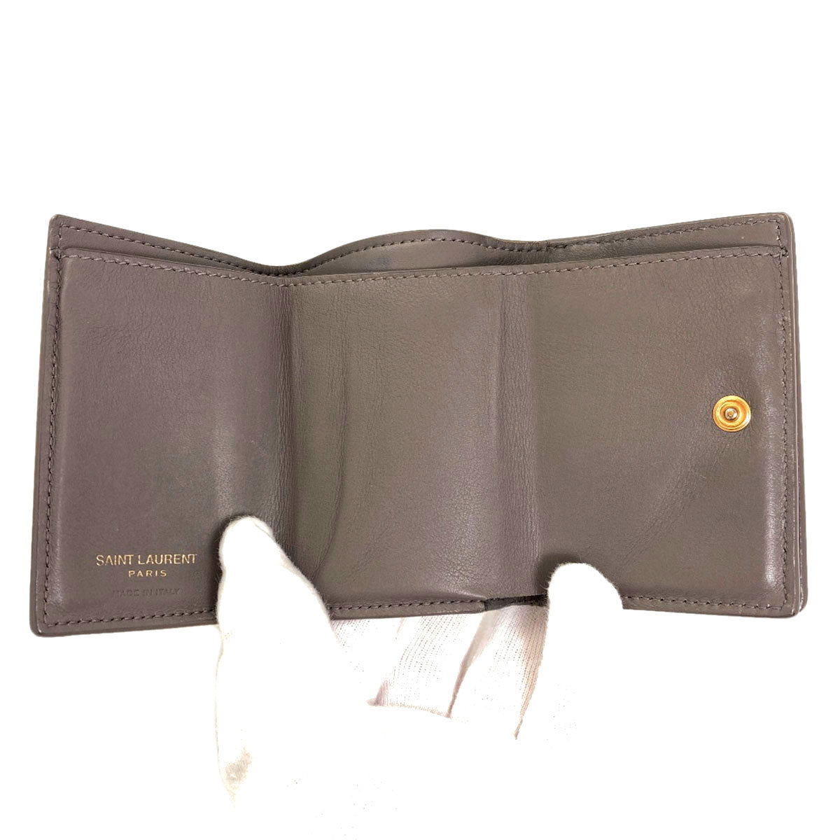 YVES SAINT LAURENT Cassandra Compact Wallet Tri-fold wallet (with Coin Pocket) Calf Ladies [Used]
