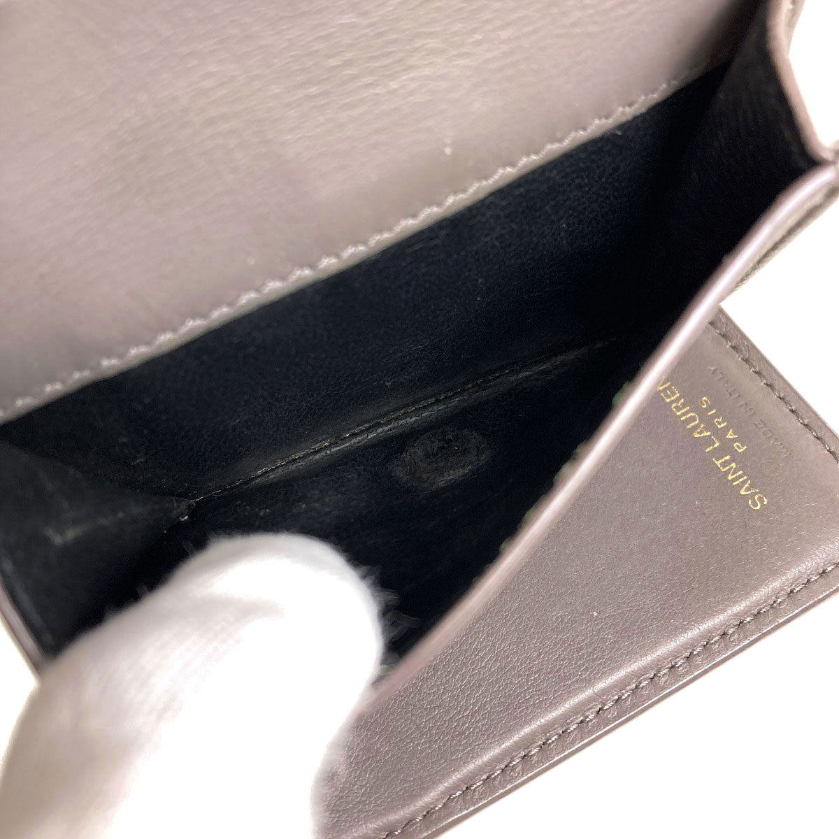 YVES SAINT LAURENT Cassandra Compact Wallet Tri-fold wallet (with Coin Pocket) Calf Ladies [Used]