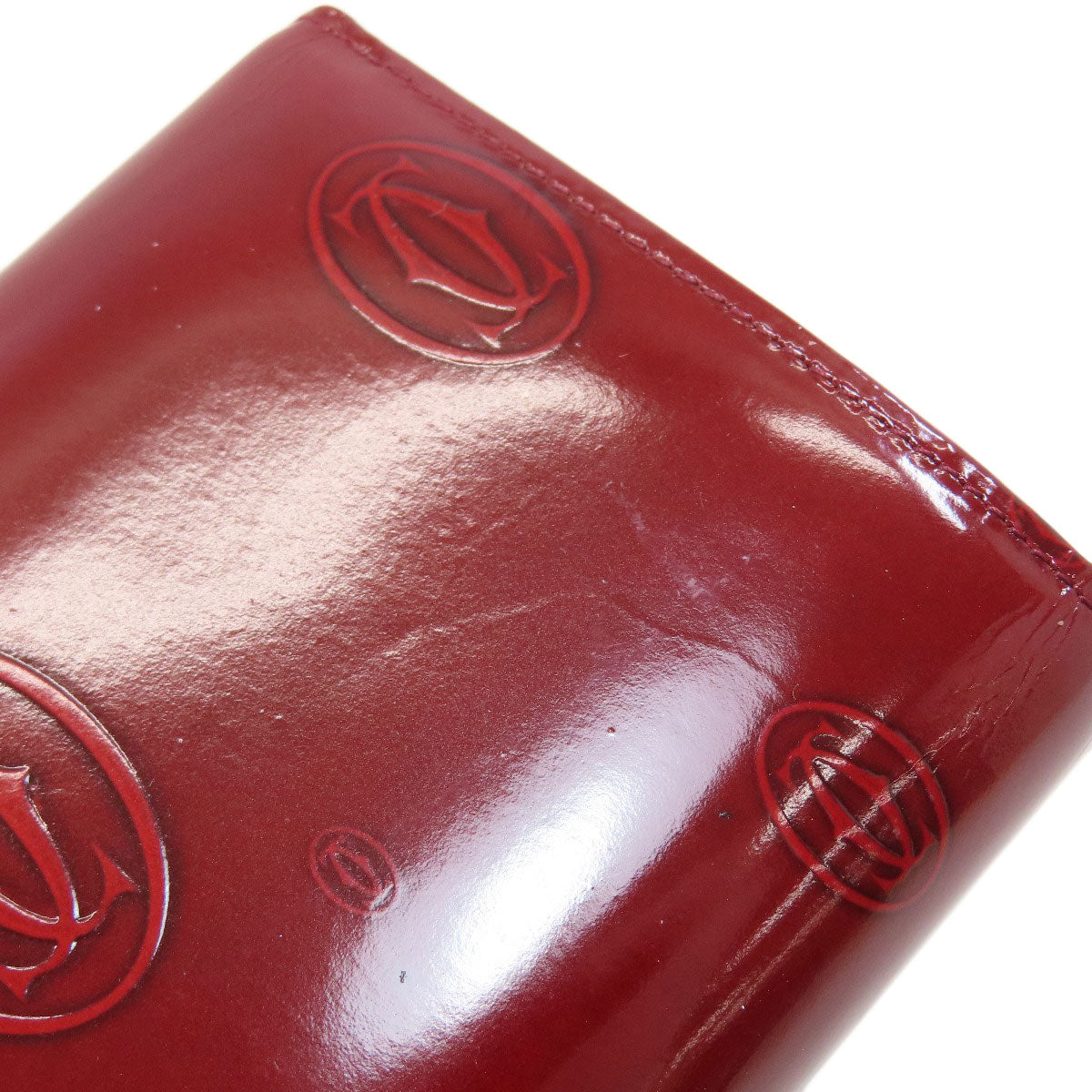CARTIER happy Birthday Tri-fold wallet (with Coin Pocket) Patent leather Ladies [Used]