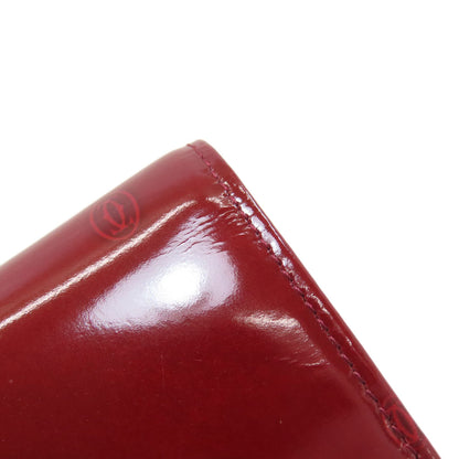 CARTIER happy Birthday Tri-fold wallet (with Coin Pocket) Patent leather Ladies [Used]
