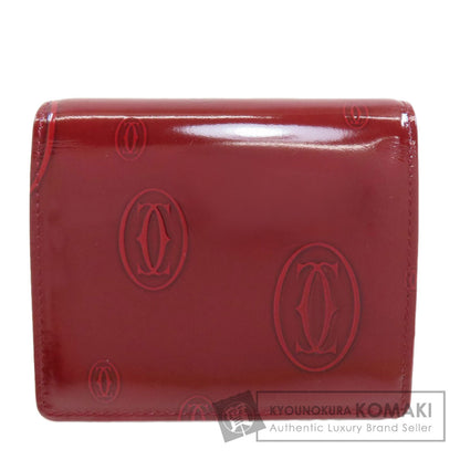 CARTIER happy Birthday Tri-fold wallet (with Coin Pocket) Patent leather Ladies [Used]