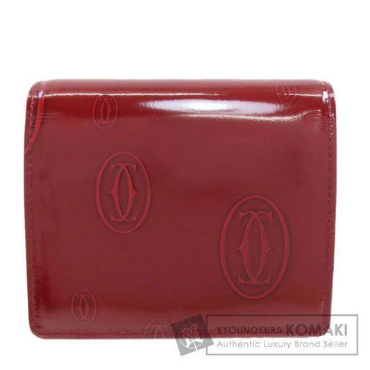 CARTIER happy Birthday Tri-fold wallet (with Coin Pocket) Patent leather Ladies [Used]