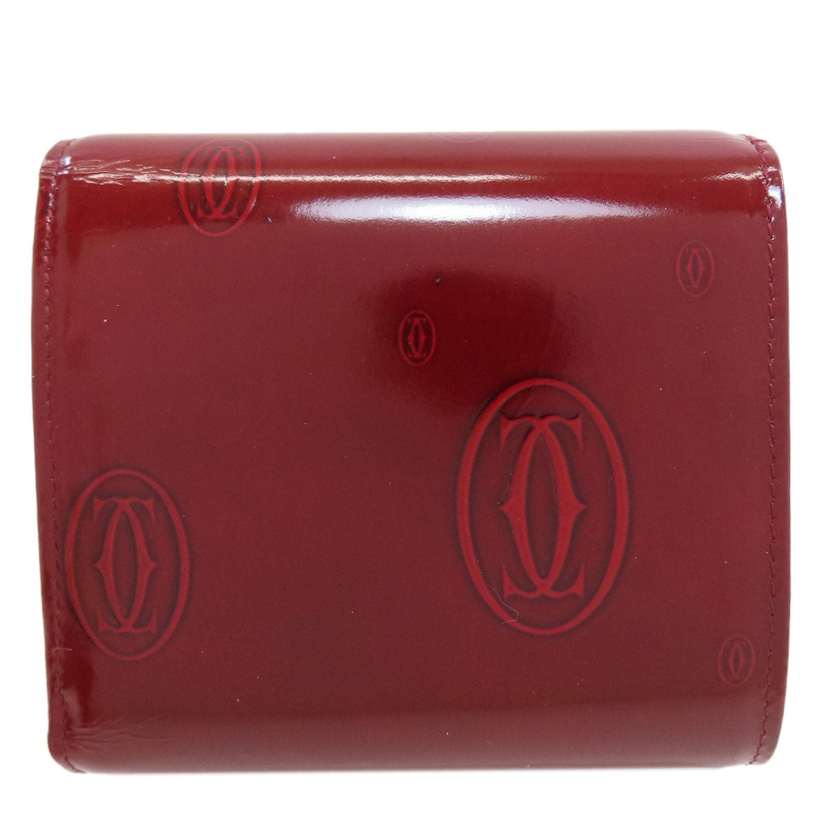 CARTIER happy Birthday Tri-fold wallet (with Coin Pocket) Patent leather Ladies [Used]