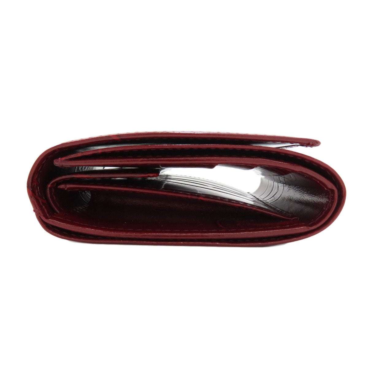 CARTIER happy Birthday Tri-fold wallet (with Coin Pocket) Patent leather Ladies [Used]