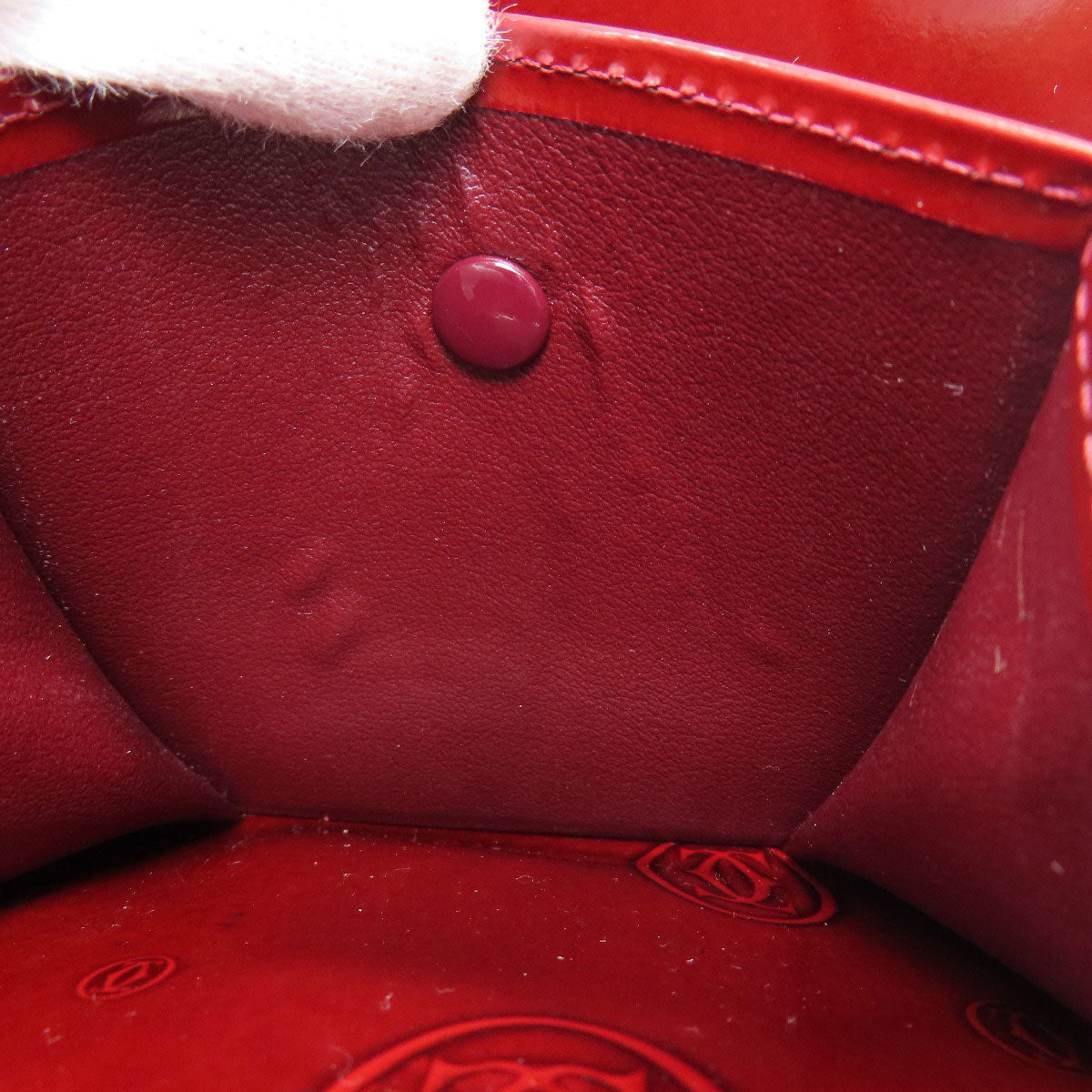 CARTIER happy Birthday Tri-fold wallet (with Coin Pocket) Patent leather Ladies [Used]