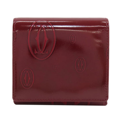 CARTIER happy Birthday Tri-fold wallet (with Coin Pocket) Patent leather Ladies [Used]