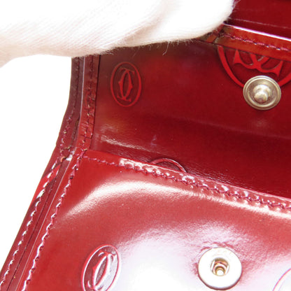 CARTIER happy Birthday Tri-fold wallet (with Coin Pocket) Patent leather Ladies [Used]