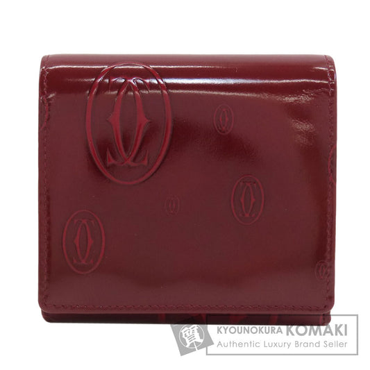 CARTIER happy Birthday Tri-fold wallet (with Coin Pocket) Patent leather Ladies [Used]