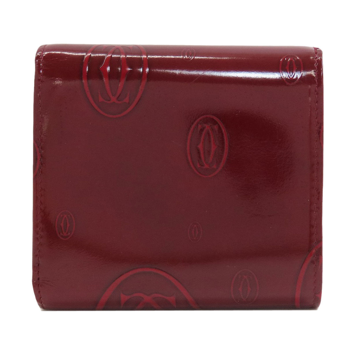 CARTIER happy Birthday Tri-fold wallet (with Coin Pocket) Patent leather Ladies [Used]