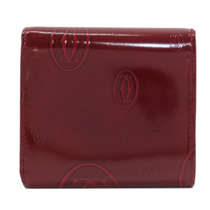 CARTIER happy Birthday Tri-fold wallet (with Coin Pocket) Patent leather Ladies [Used]