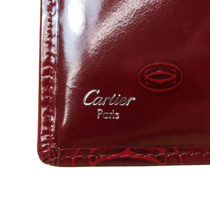 CARTIER happy Birthday Tri-fold wallet (with Coin Pocket) Patent leather Ladies [Used]