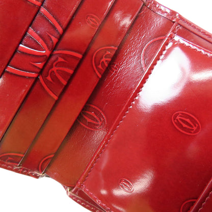 CARTIER happy Birthday Tri-fold wallet (with Coin Pocket) Patent leather Ladies [Used]