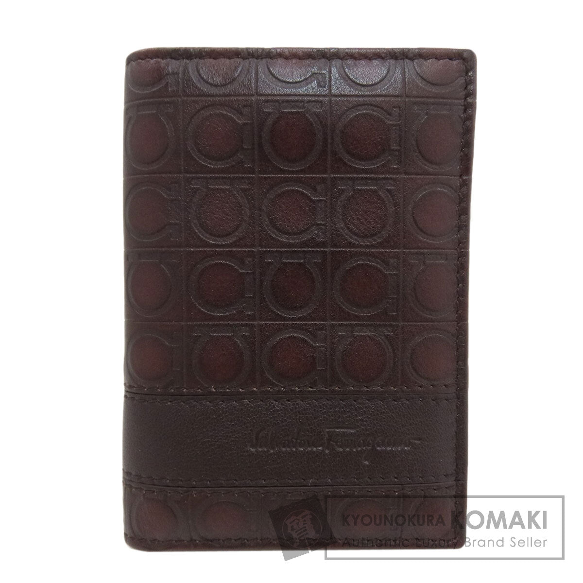 Salvatore Ferragamo Gancini pattern pass case Card Case Leather Ladies [Used]
