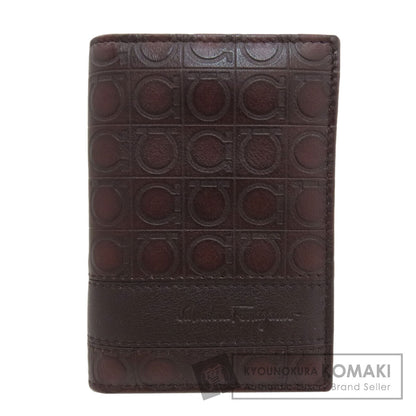 Salvatore Ferragamo Gancini pattern pass case Card Case Leather Ladies [Used]